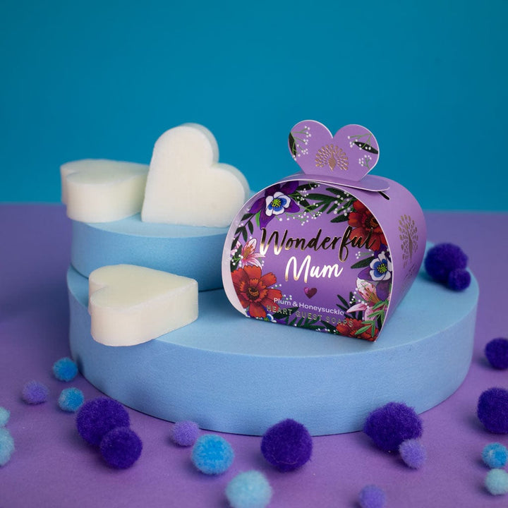 Wonderful Mum - Plum & Honeysuckle Mini Heart Gift Soaps (3 x 20g) from our Luxury Bar Soap collection by The English Soap Company