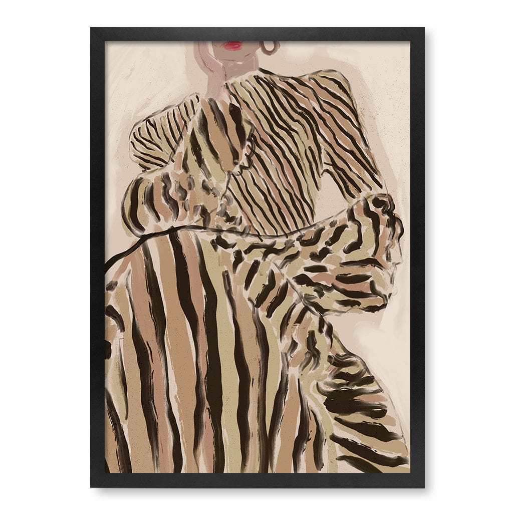 Zebra Elegance Modern Wall Art Print by Treechild A4 (21 x 29.7cm) / Matte Black Frame / No Border from our Australian Made Framed Wall Art, Prints &amp; Posters collection by Profile Australia