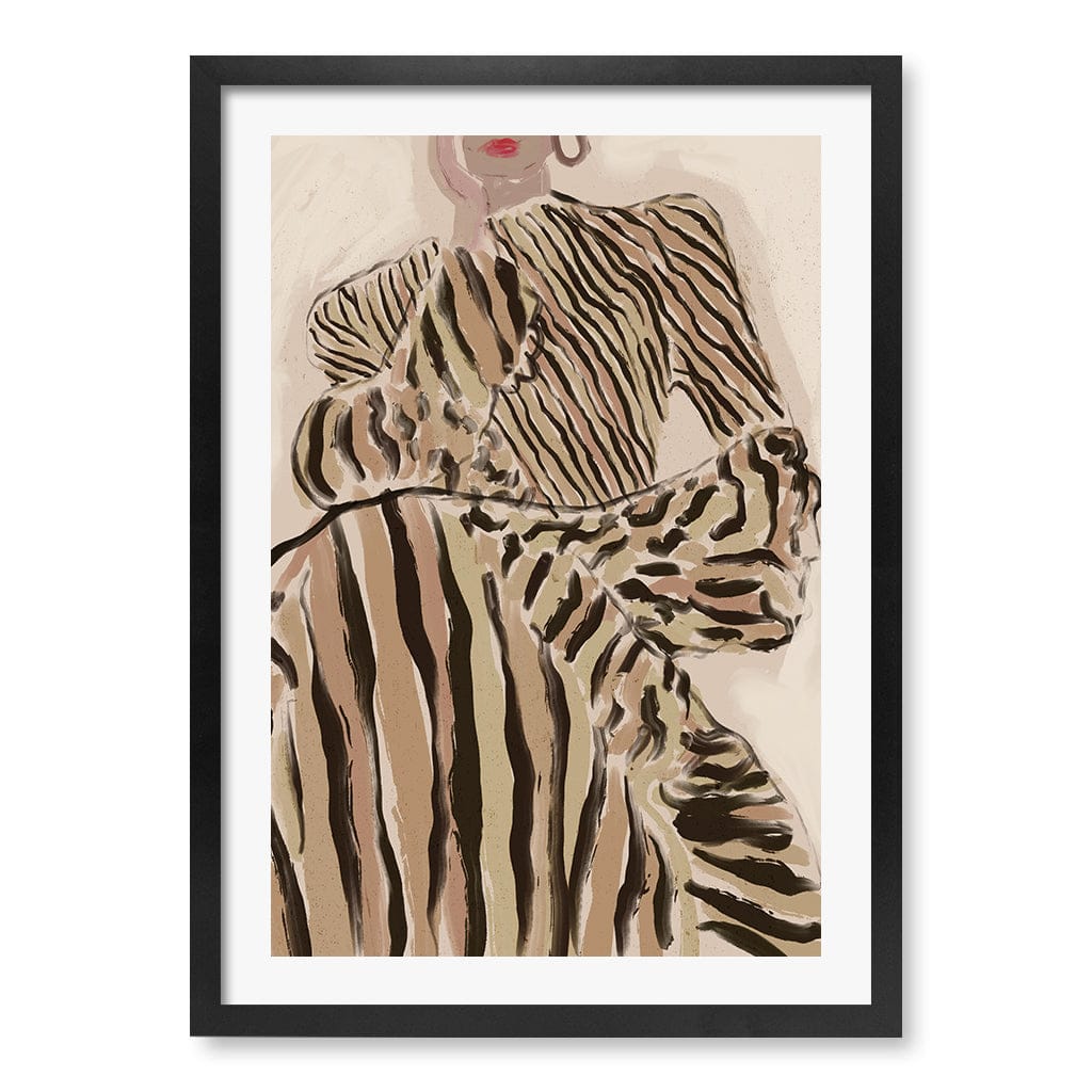 Zebra Elegance Modern Wall Art Print by Treechild A4 (21 x 29.7cm) / Matte Black Frame / White Border from our Australian Made Framed Wall Art, Prints &amp; Posters collection by Profile Australia