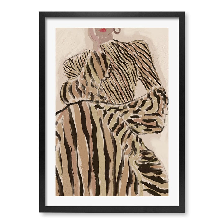 Zebra Elegance Modern Wall Art Print by Treechild A4 (21 x 29.7cm) / Matte Black Frame / White Border from our Australian Made Framed Wall Art, Prints & Posters collection by Profile Australia