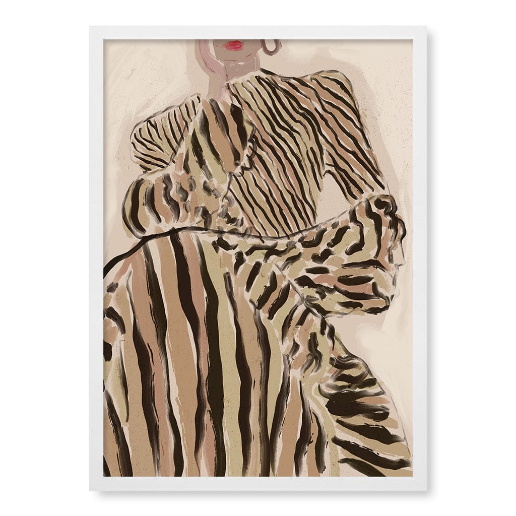 Zebra Elegance Modern Wall Art Print by Treechild A4 (21 x 29.7cm) / Matte White Frame / No Border from our Australian Made Framed Wall Art, Prints &amp; Posters collection by Profile Australia