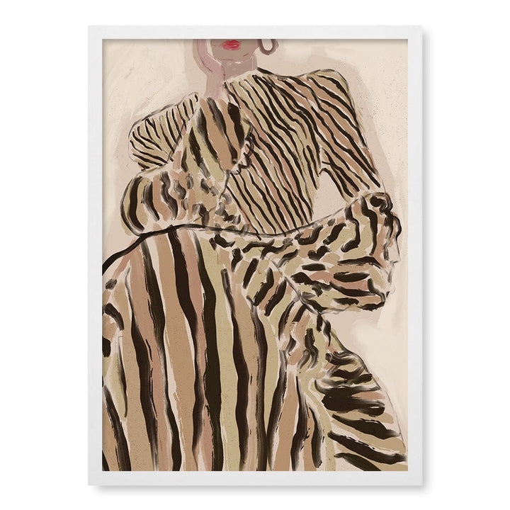Zebra Elegance Modern Wall Art Print by Treechild A4 (21 x 29.7cm) / Matte White Frame / No Border from our Australian Made Framed Wall Art, Prints & Posters collection by Profile Australia