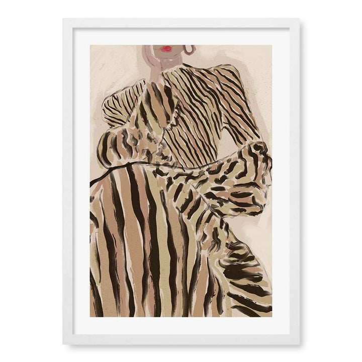 Zebra Elegance Modern Wall Art Print by Treechild A4 (21 x 29.7cm) / Matte White Frame / White Border from our Australian Made Framed Wall Art, Prints & Posters collection by Profile Australia