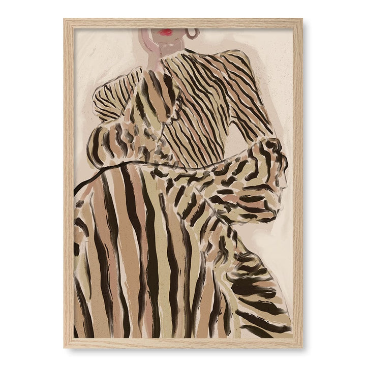 Zebra Elegance Modern Wall Art Print by Treechild A4 (21 x 29.7cm) / Natural Oak Frame / No Border from our Australian Made Framed Wall Art, Prints & Posters collection by Profile Australia