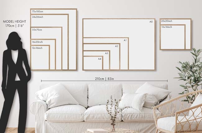 Size conversion chart for paper, photos and pictures