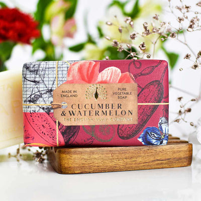 Anniversary Cucumber & Watermelon Soap from our Luxury Bar Soap collection by The English Soap Company