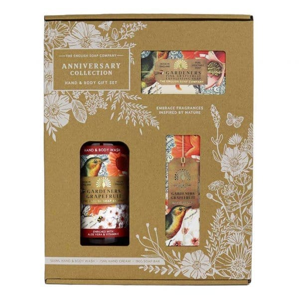 Anniversary Gardeners Grapefruit Hand and Body Gift Box from our Luxury Bar Soap collection by The English Soap Company