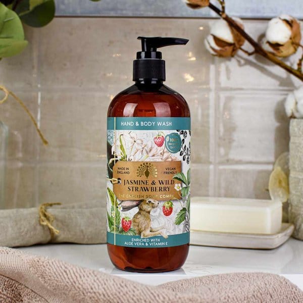 Anniversary Hand & Body Wash 500ml - Jasmine and Wild Strawberry from our Liquid Hand & Body Soap collection by The English Soap Company