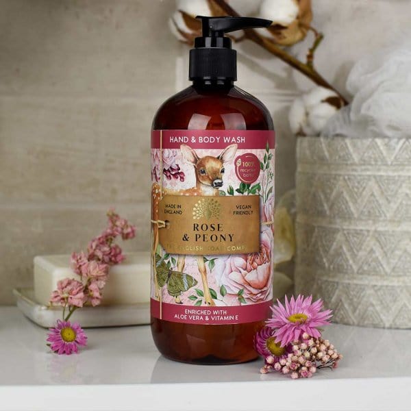 Anniversary Hand & Body Wash 500ml - Rose and Peony from our Liquid Hand & Body Soap collection by The English Soap Company