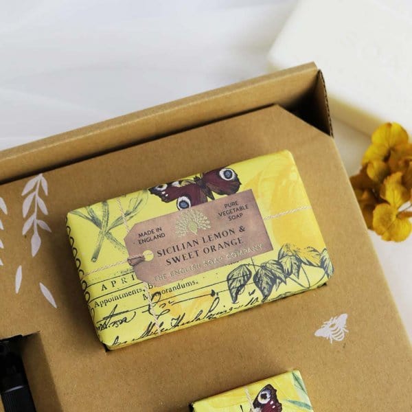 Anniversary Sicilian Lemon and Sweet Orange Hand and Body Gift Box from our Luxury Bar Soap collection by The English Soap Company