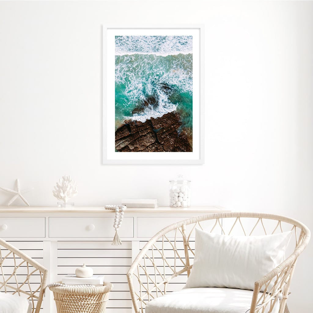 Aqua Rocks 3 Point Cartwright Wall Art Print from our Australian Made Framed Wall Art, Prints & Posters collection by Profile Products Australia