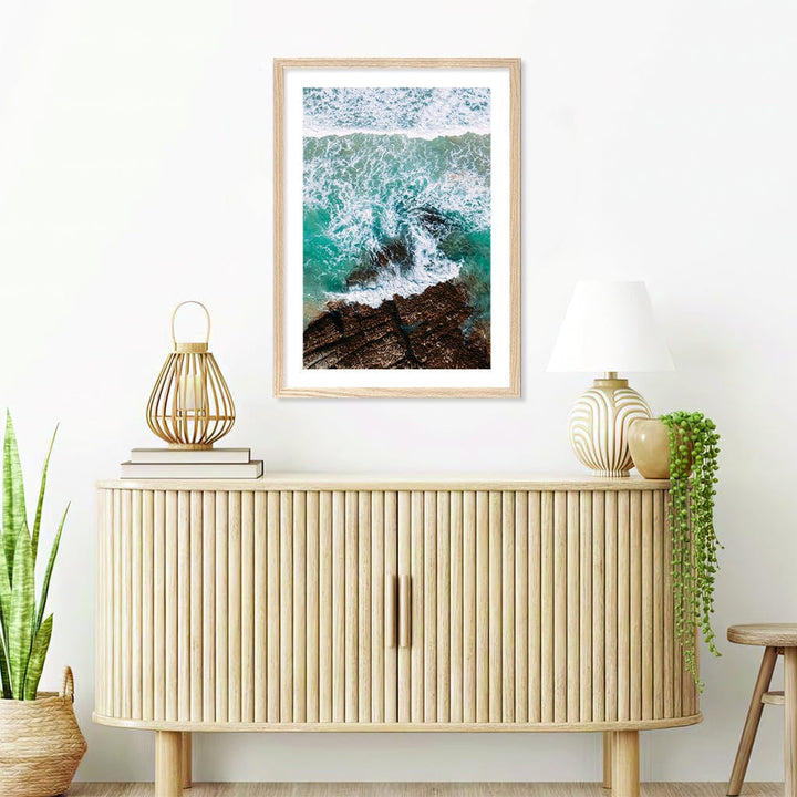 Aqua Rocks 3 Point Cartwright Wall Art Print from our Australian Made Framed Wall Art, Prints & Posters collection by Profile Products Australia