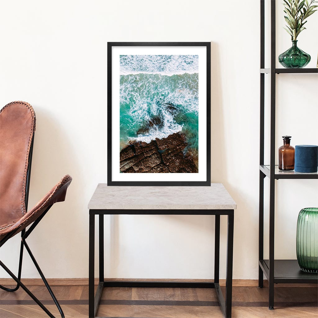 Aqua Rocks 3 Point Cartwright Wall Art Print from our Australian Made Framed Wall Art, Prints & Posters collection by Profile Products Australia