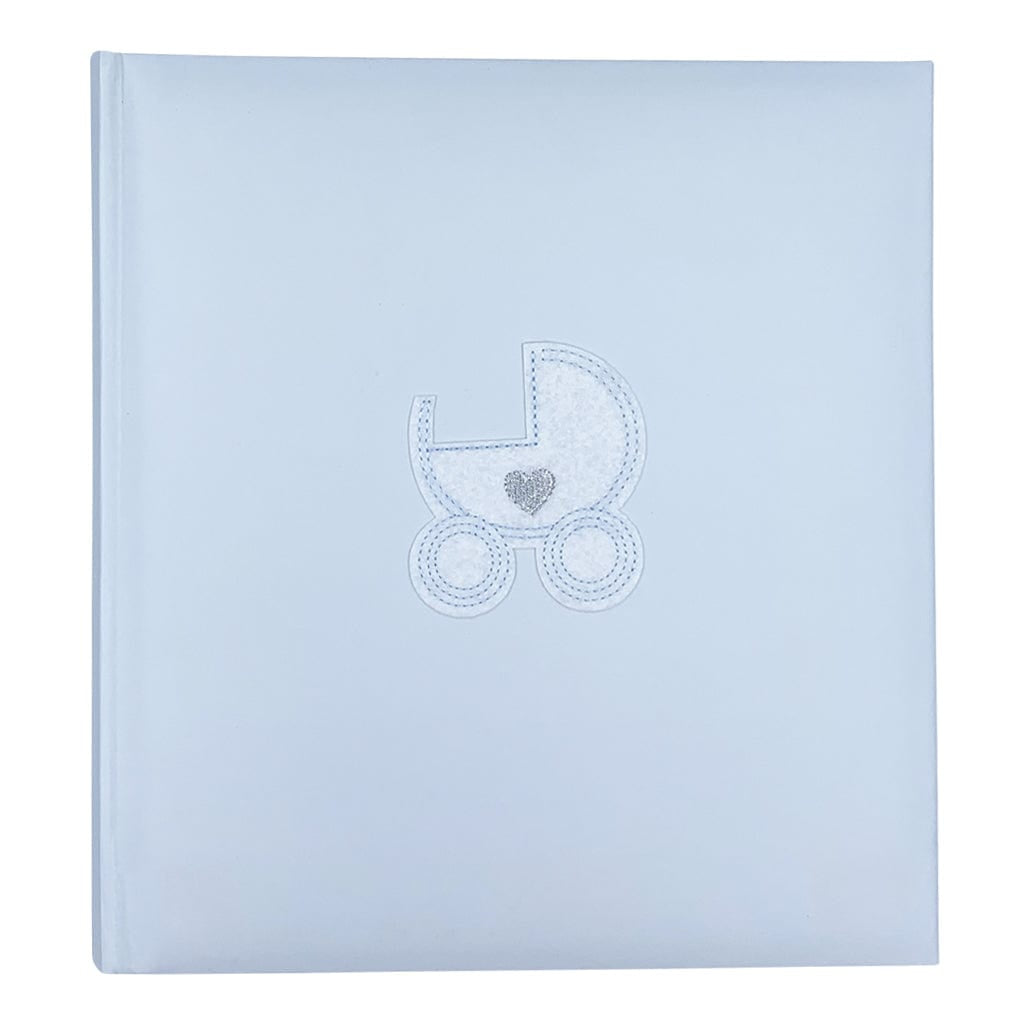 Baby Pram Blue Drymount Photo Album 280x305mm - 80 White Pages from our Photo Albums collection by Profile Products Australia