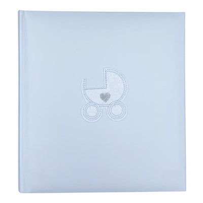 Baby Pram Blue Drymount Photo Album 280x305mm - 80 White Pages from our Photo Albums collection by Profile Products Australia