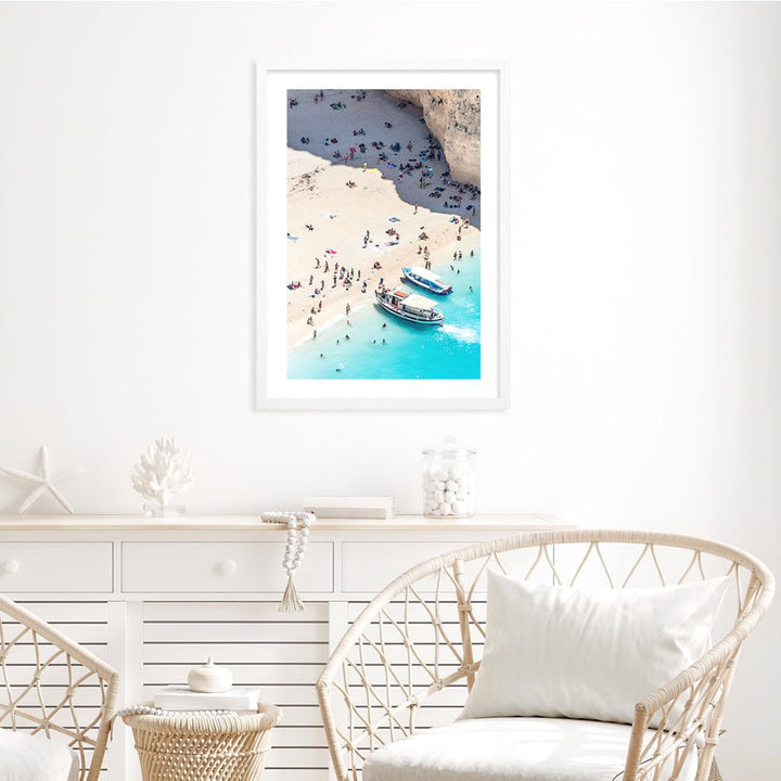 Beach Boat Visit Wall Art Print from our Australian Made Framed Wall Art, Prints & Posters collection by Profile Products Australia