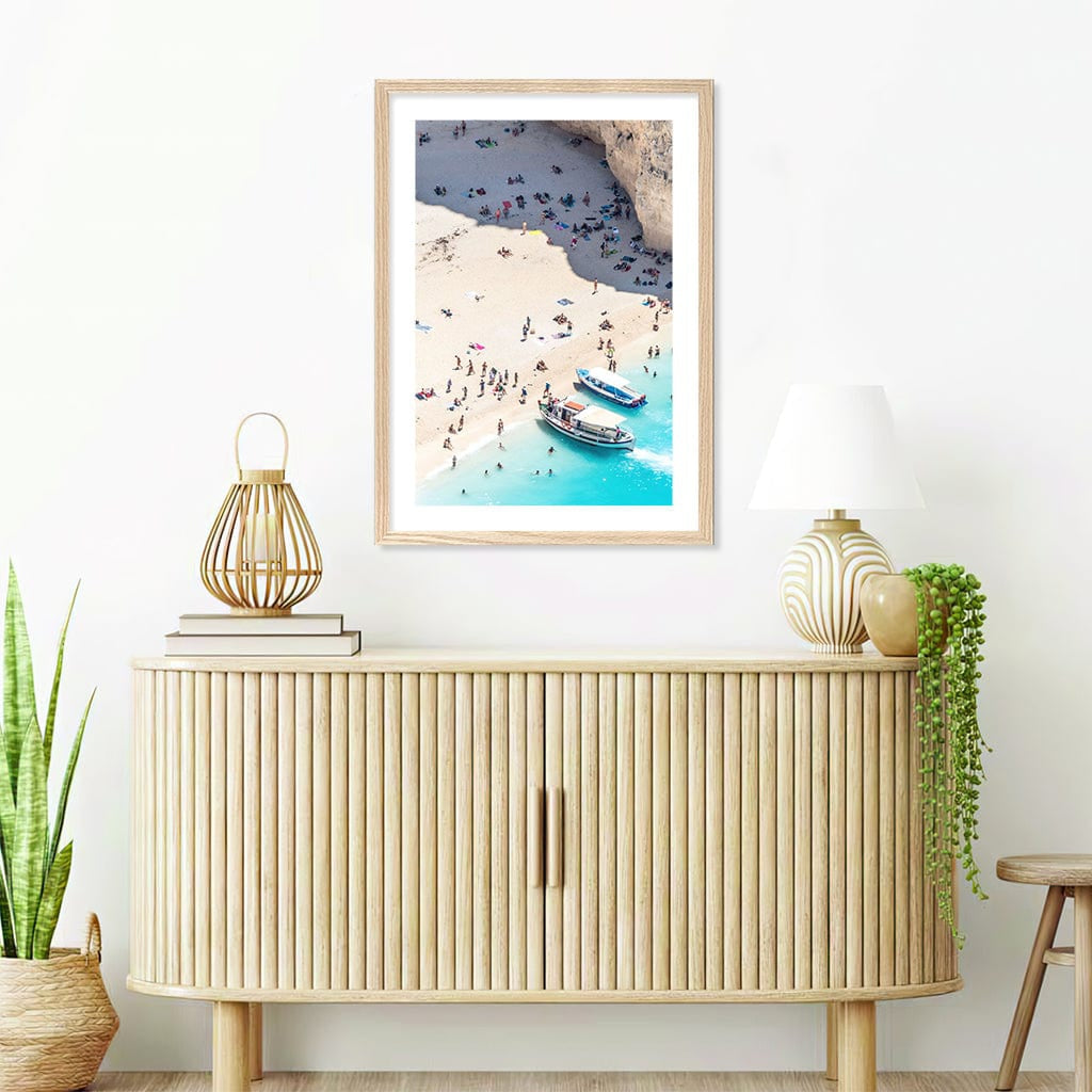 Beach Boat Visit Wall Art Print from our Australian Made Framed Wall Art, Prints & Posters collection by Profile Products Australia