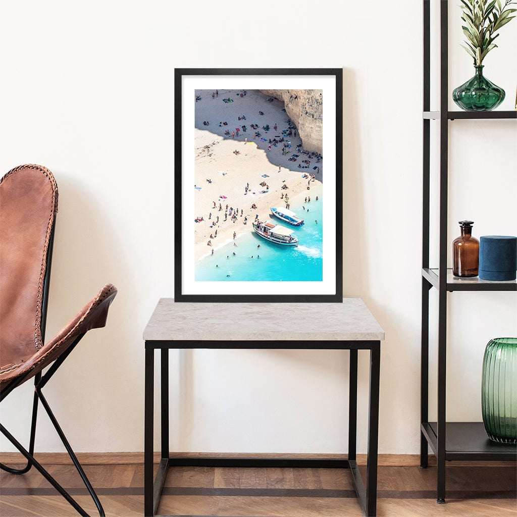 Beach Boat Visit Wall Art Print from our Australian Made Framed Wall Art, Prints & Posters collection by Profile Products Australia