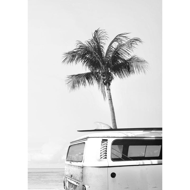 Beach Palm Kombi 1 B&W Wall Art Print from our Australian Made Framed Wall Art, Prints & Posters collection by Profile Products Australia