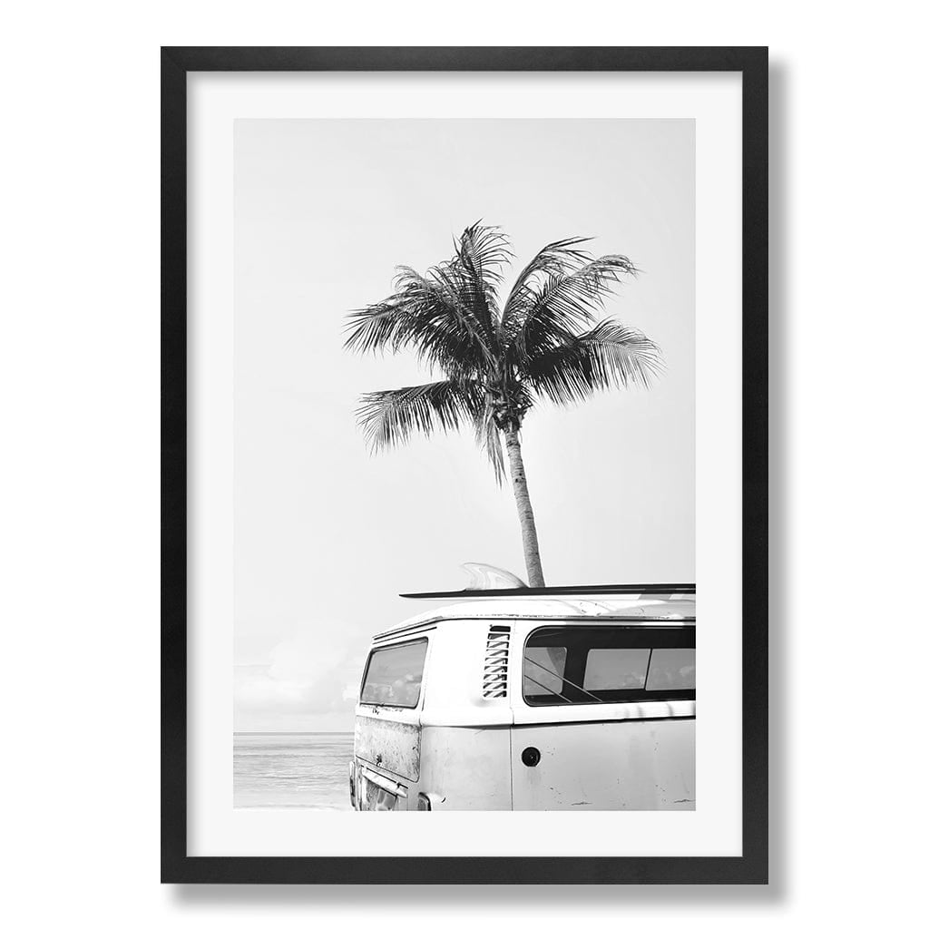 Beach Palm Kombi 1 B&W Wall Art Print from our Australian Made Framed Wall Art, Prints & Posters collection by Profile Products Australia