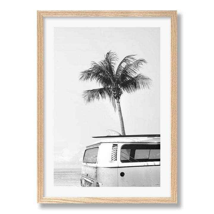 Beach Palm Kombi 1 B&W Wall Art Print from our Australian Made Framed Wall Art, Prints & Posters collection by Profile Products Australia