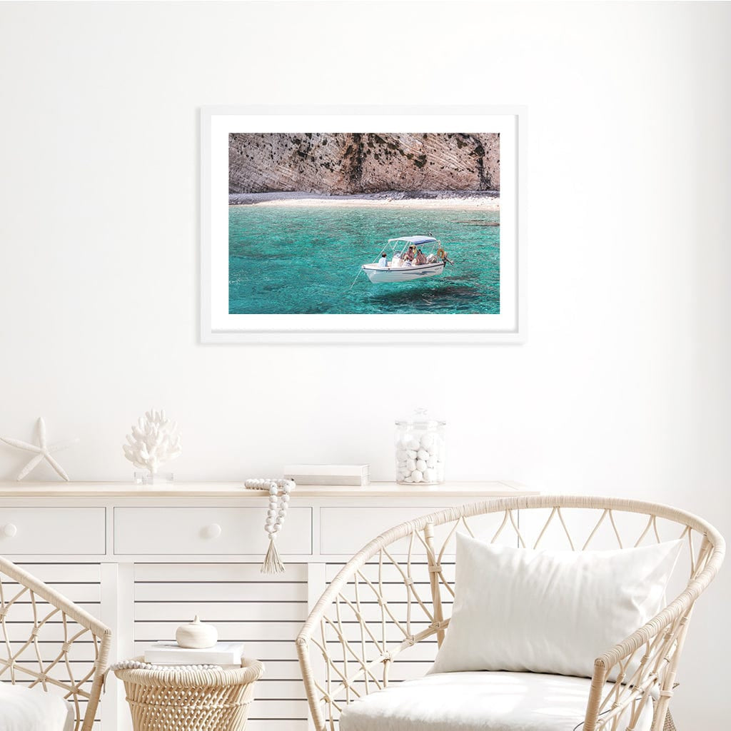 Boat in Emerald Waters Wall Art Print from our Australian Made Framed Wall Art, Prints & Posters collection by Profile Products Australia