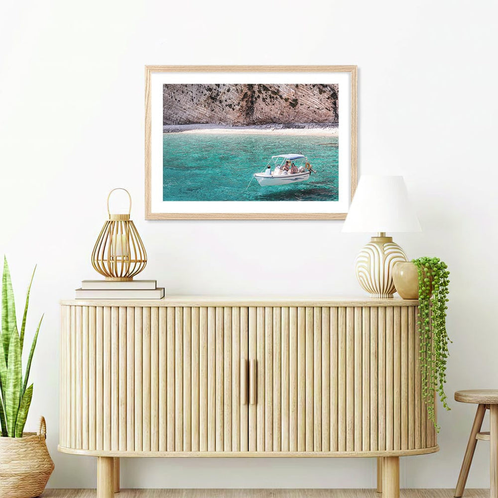 Boat in Emerald Waters Wall Art Print from our Australian Made Framed Wall Art, Prints & Posters collection by Profile Products Australia