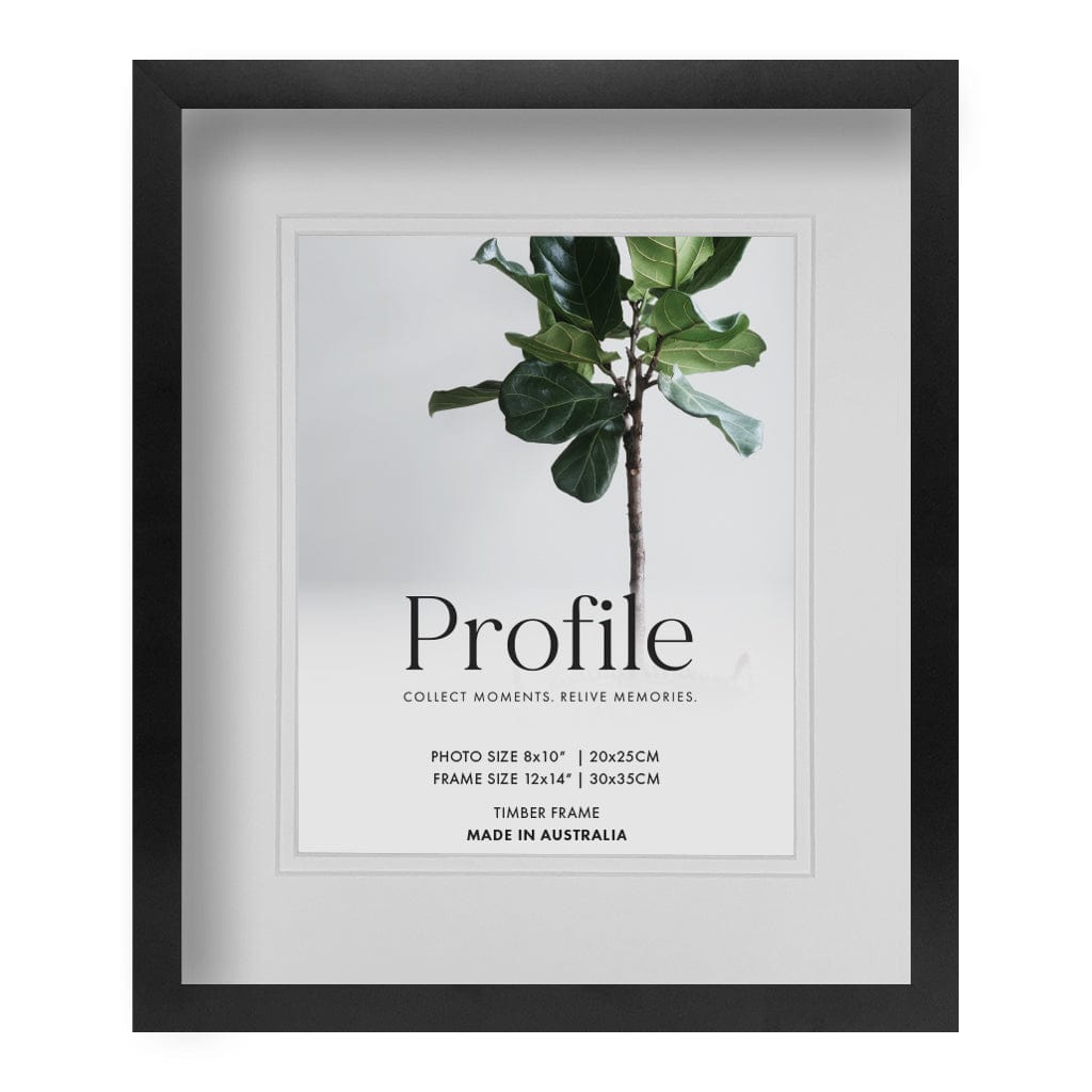 Brighton Black Shadow Box Timber Photo Frame 12x14in (30x35cm) to suit 8x10in(20x25cm) image from our Australian Made Shadow Box Frames collection by Profile Products Australia