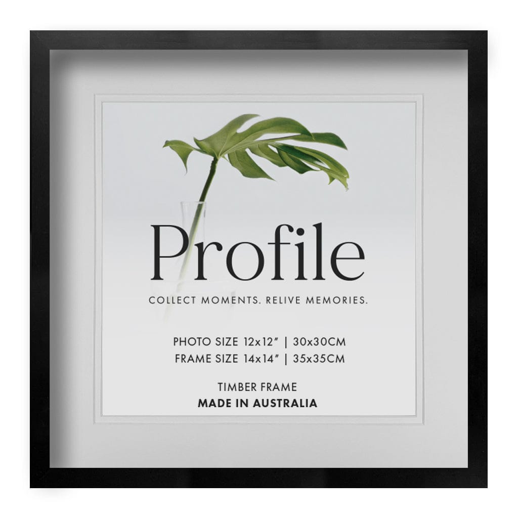 Brighton Black Shadow Box Timber Photo Frame 14x14in (35x35cm) to suit 12x12in (30x30cm) image from our Australian Made Shadow Box Frames collection by Profile Products Australia