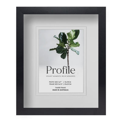 Brighton Black Shadow Box Timber Photo Frame 8x10in (20x25cm) to suit 5x7in (13x18cm) image from our Australian Made Shadow Box Frames collection by Profile Products Australia