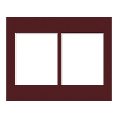 Burgundy Maroon Mat Board 16x20in (40x50cm) to suit two 8x10in (20x25cm) images from our Custom Cut Mat Boards collection by Profile Products Australia