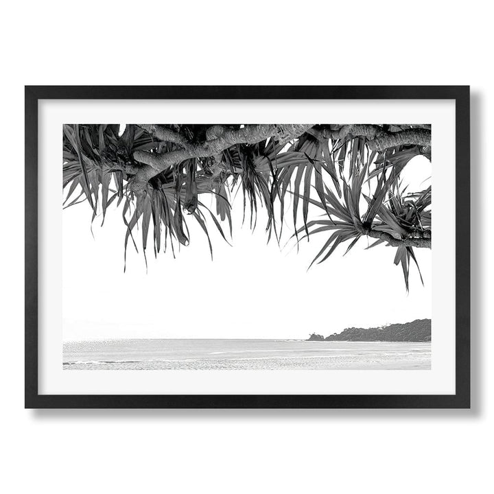 Byron Beach View B&W Wall Art Print from our Australian Made Framed Wall Art, Prints & Posters collection by Profile Products Australia