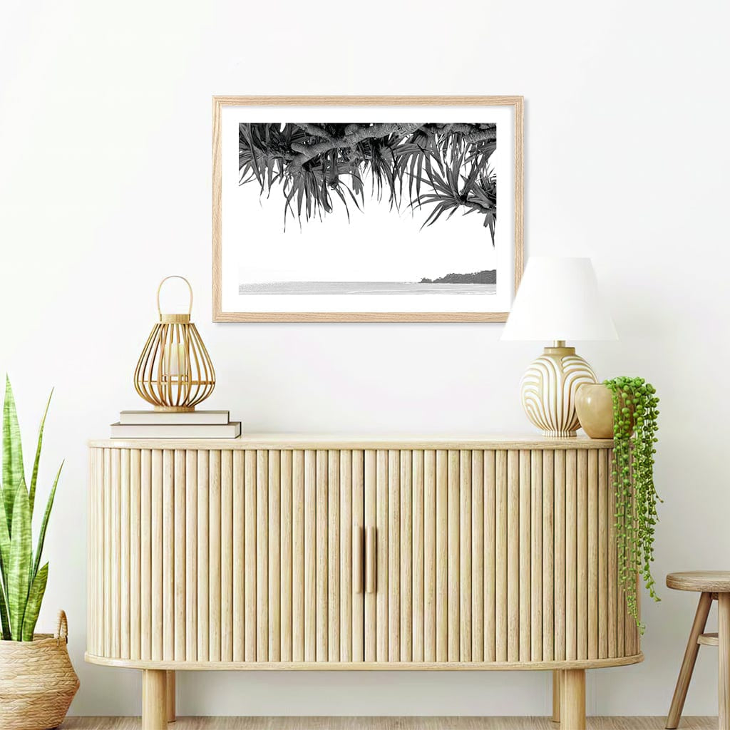 Byron Beach View B&W Wall Art Print from our Australian Made Framed Wall Art, Prints & Posters collection by Profile Products Australia