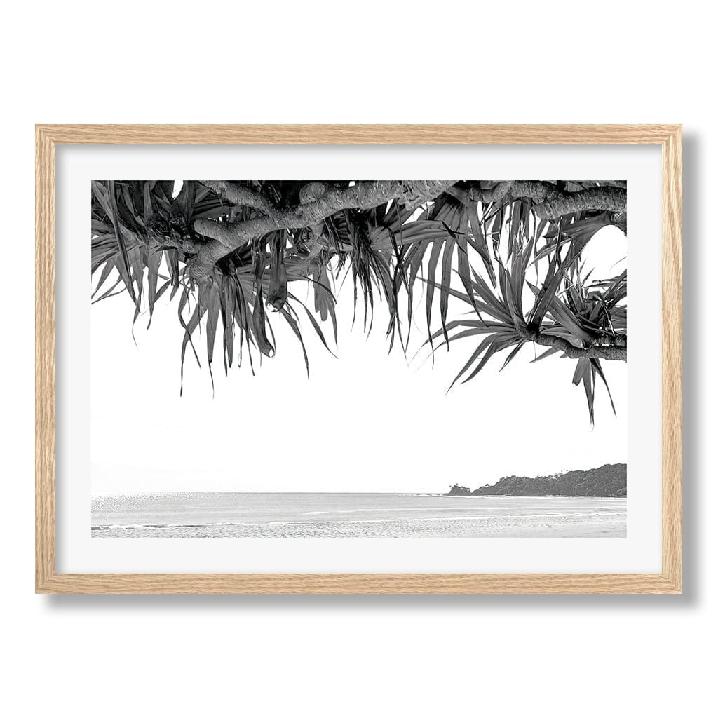 Byron Beach View B&W Wall Art Print from our Australian Made Framed Wall Art, Prints & Posters collection by Profile Products Australia