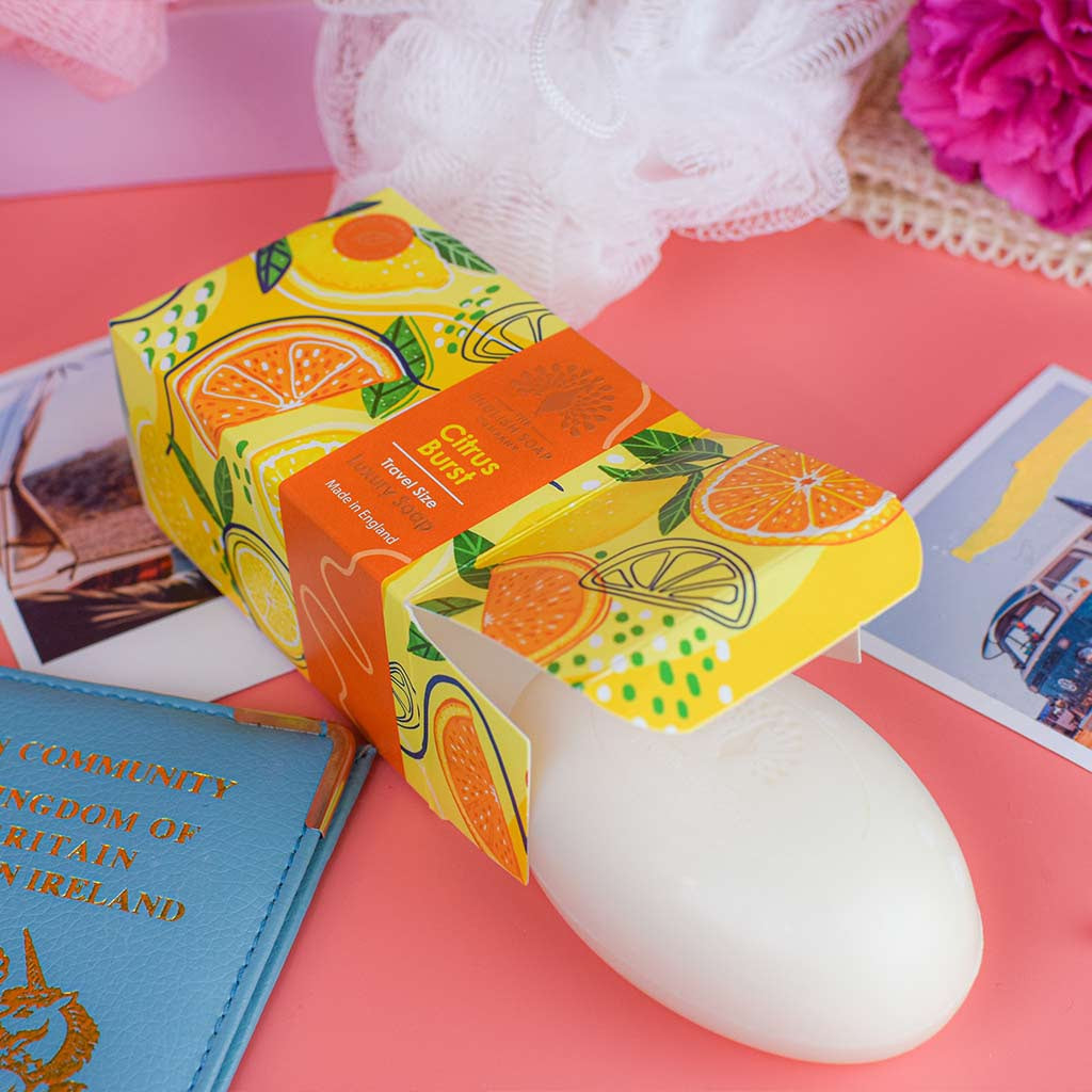 Citrus Burst Mini Travel Soap from our Luxury Bar Soap collection by The English Soap Company