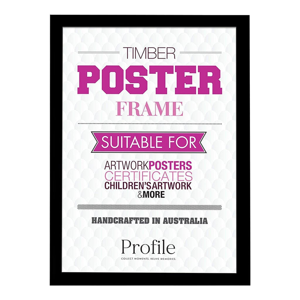 Classic Black Poster Picture Frame 50x70cm Unmatted from our Australian Made Picture Frames collection by Profile Products Australia