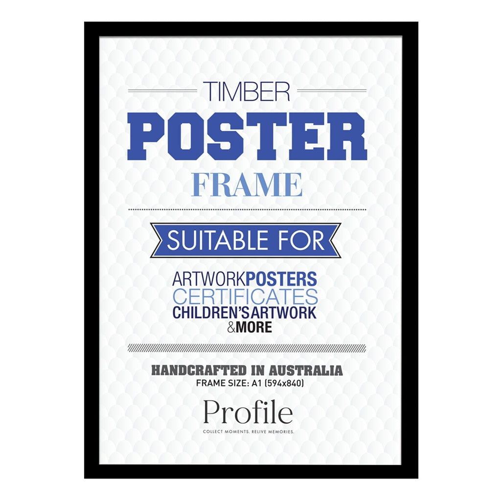 Classic Black Timber A1 Picture Frame from our Australian Made A1 Picture Frames collection by Profile Products Australia