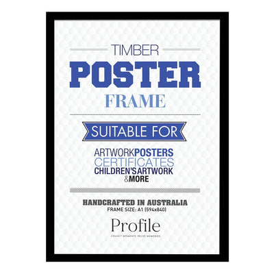 Classic Black Timber A1 Picture Frame from our Australian Made A1 Picture Frames collection by Profile Products Australia