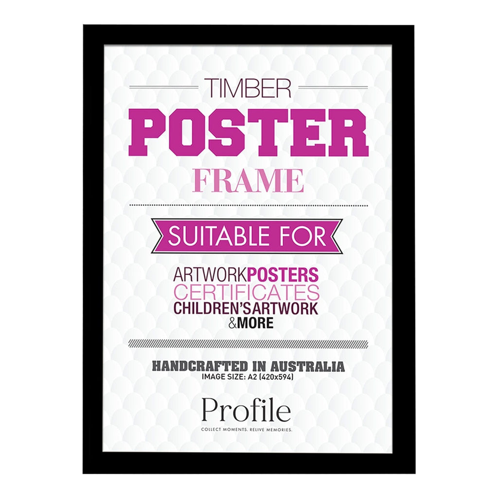 Classic Black Timber A2 Picture Frame from our Australian Made A2 Picture Frames collection by Profile Products Australia
