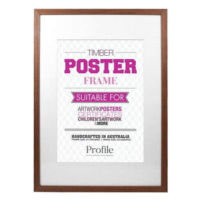 Classic Chestnut Brown Poster Frame A1 (59x84cm) to suit A2 (42x59cm) image from our Australian Made Picture Frames collection by Profile Products Australia