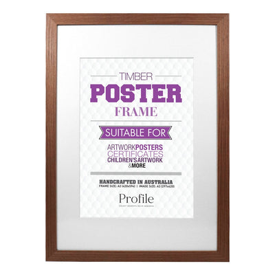 Classic Chestnut Brown Poster Frame A2 (42x59cm) to suit A3 (30x42cm) image from our Australian Made Picture Frames collection by Profile Products Australia