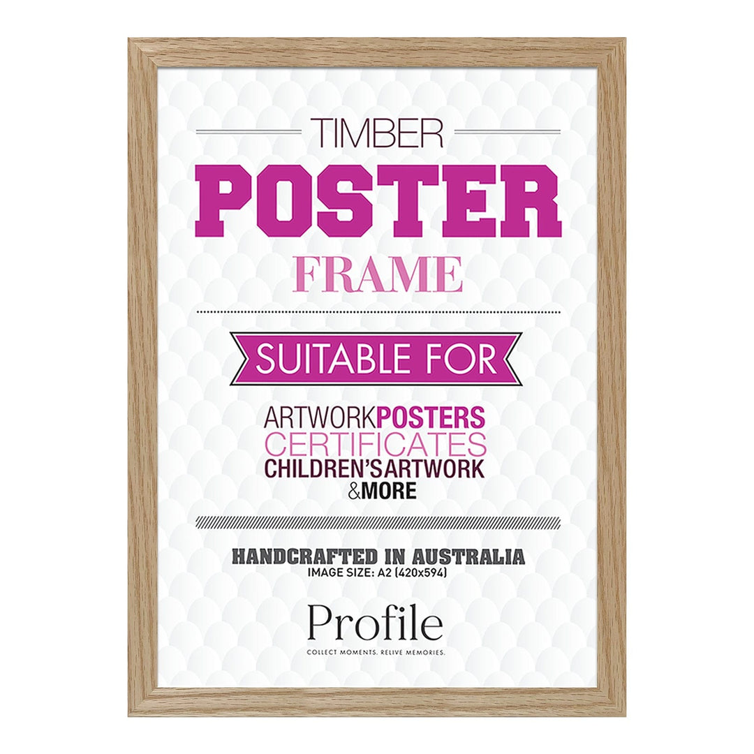 Classic Natural Oak A2 Picture Frame from our Australian Made A2 Picture Frames collection by Profile Products Australia