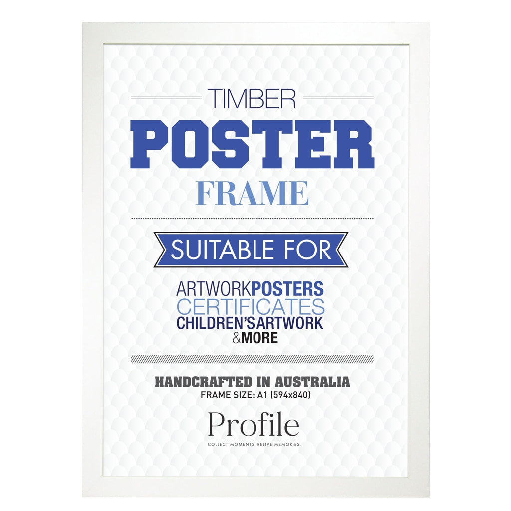 Classic White Timber A1 Picture Frame from our Australian Made A1 Picture Frames collection by Profile Products Australia