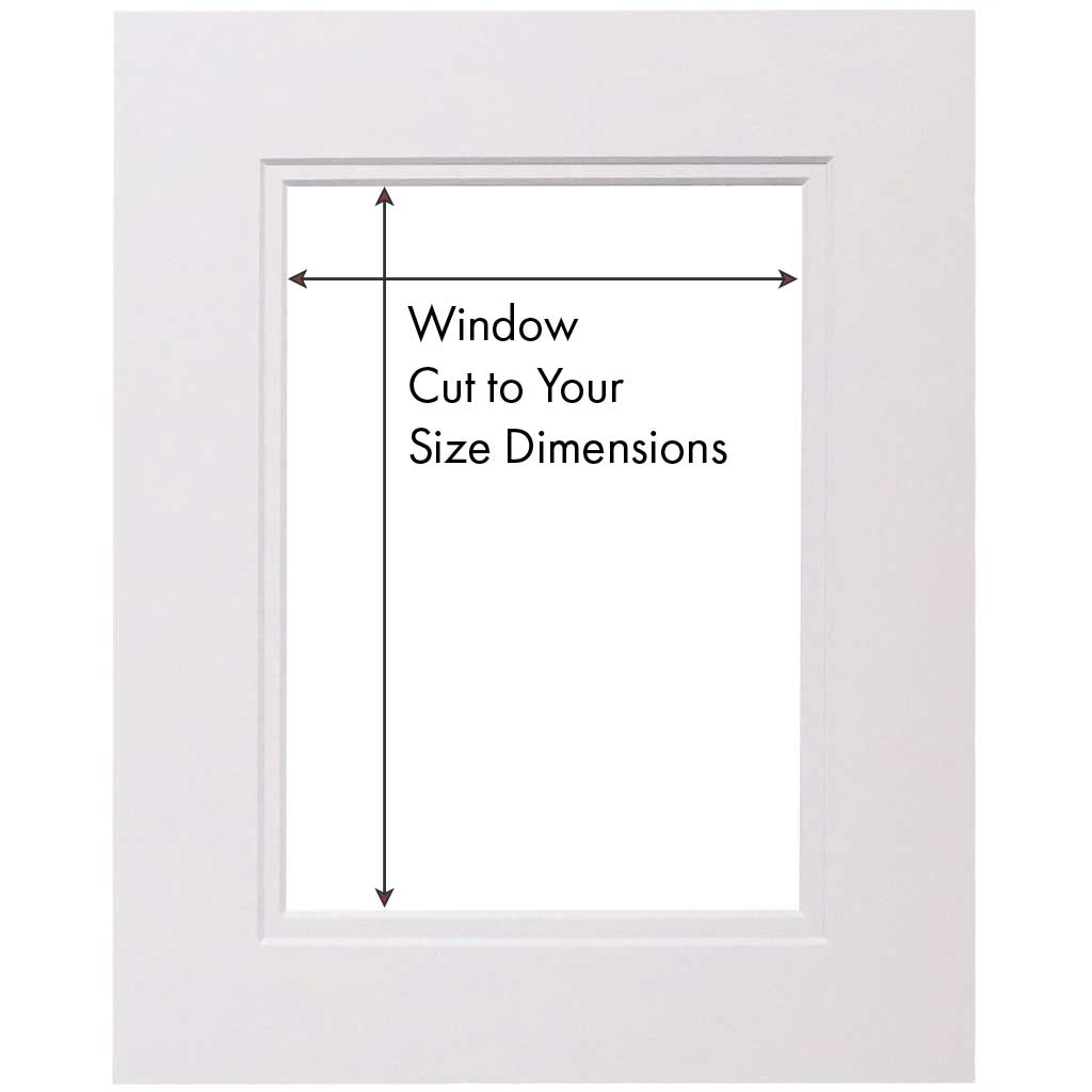 Custom Cut-to-Size Double Mat Board Ice White / 8x10in (20x25cm) / Custom Window Size (Add Dimensions to Order Notes) from our Custom Cut Mat Boards collection by Profile Products Australia