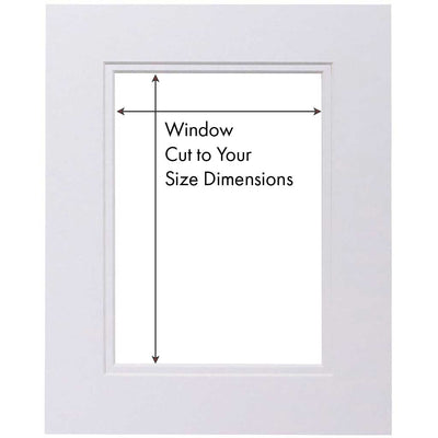 Custom Cut-to-Size Double Mat Board Ultimate White / 8x10in (20x25cm) / Custom Window Size (Add Dimensions to Order Notes) from our Custom Cut Mat Boards collection by Profile Products Australia