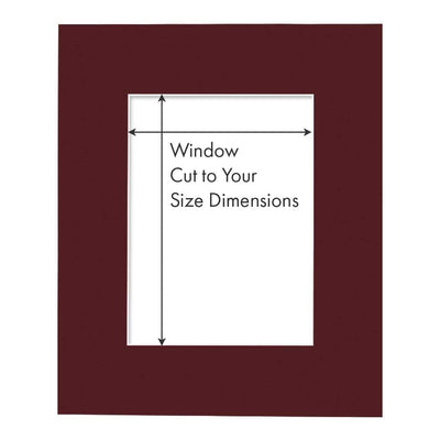 Custom Cut-to-Size Mat Board Burgundy / 8x10in (20x25cm) / Custom Window Size (Add Dimensions to Order Notes) from our Custom Cut Mat Boards collection by Profile Products Australia