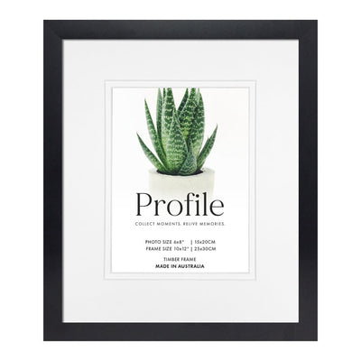 Decorator Deluxe Black Photo Frame 10x12in (25x30cm) to suit 6x8in (15x20cm) image from our Australian Made Picture Frames collection by Profile Products Australia