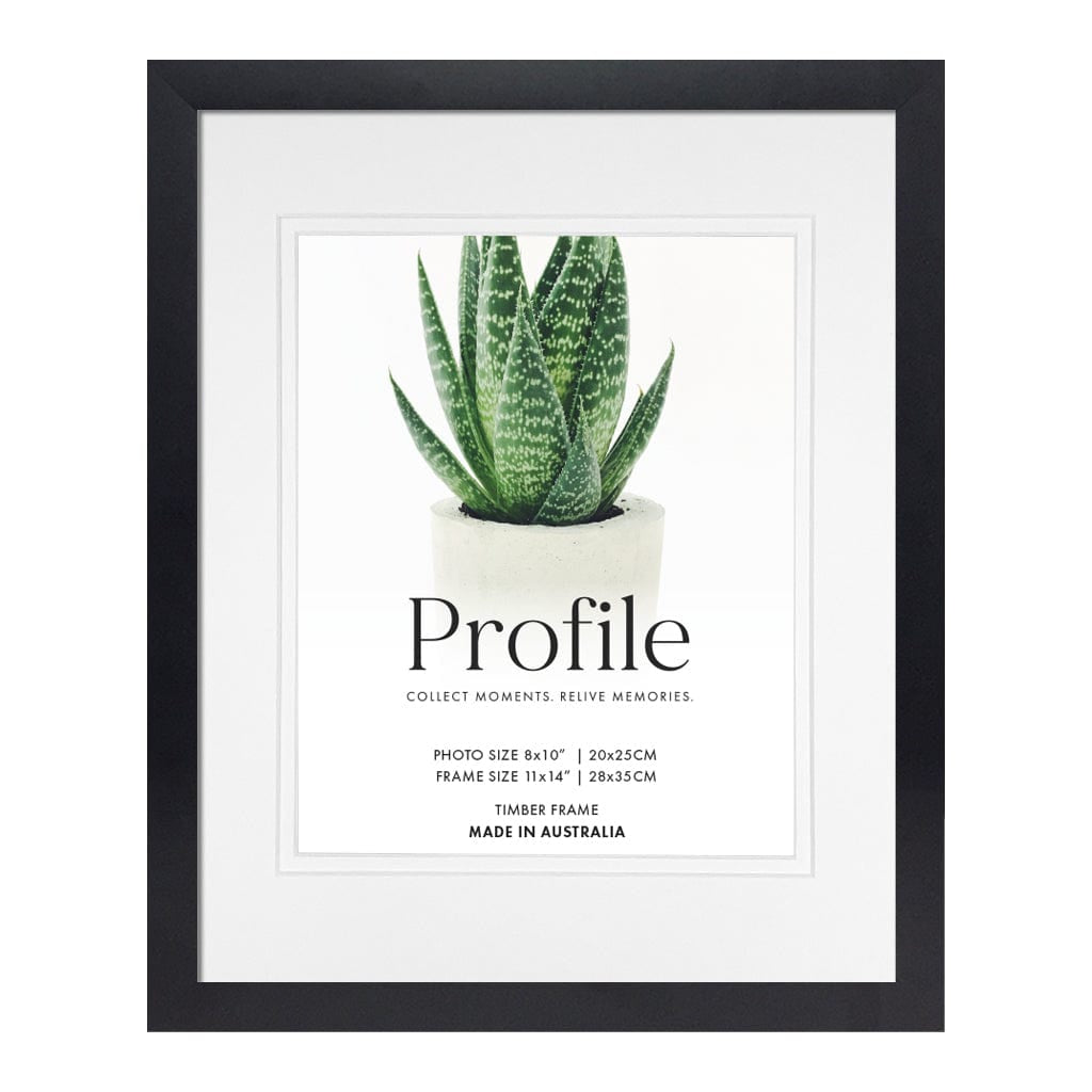 Decorator Deluxe Black Photo Frame 11x14in (28x35cm) to suit 8x10in (20x25cm) image from our Australian Made Picture Frames collection by Profile Products Australia