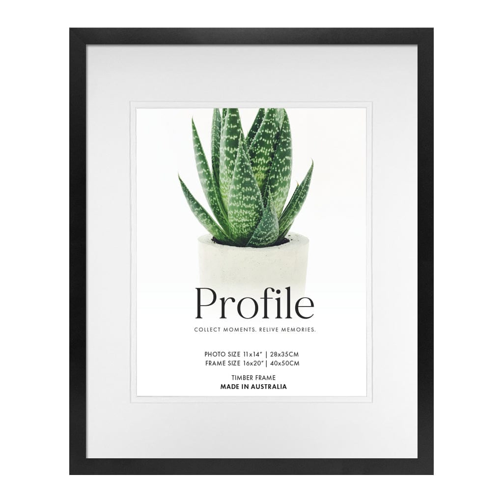 Decorator Deluxe Black Photo Frame 16x20in (40x50cm) to suit 11x14in (28x35cm) image from our Australian Made Picture Frames collection by Profile Products Australia