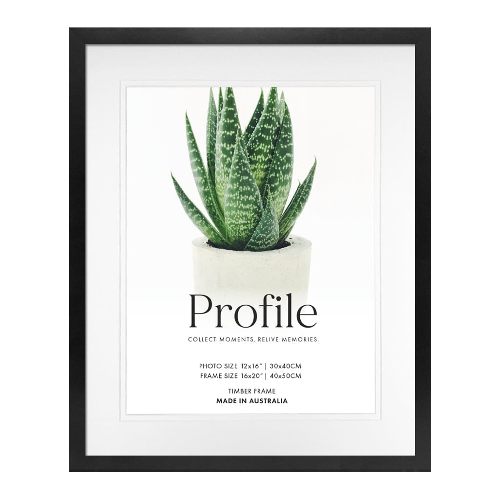Decorator Deluxe Black Photo Frame 16x20in (40x50cm) to suit 12x16in (30x40cm) image from our Australian Made Picture Frames collection by Profile Products Australia